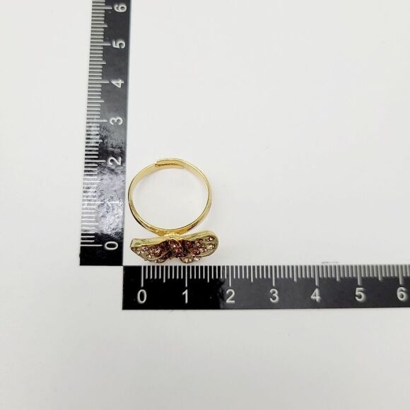 3/$20 Vintage Gold Tone Butterfly Adjustable Ring - Picture 7 of 7